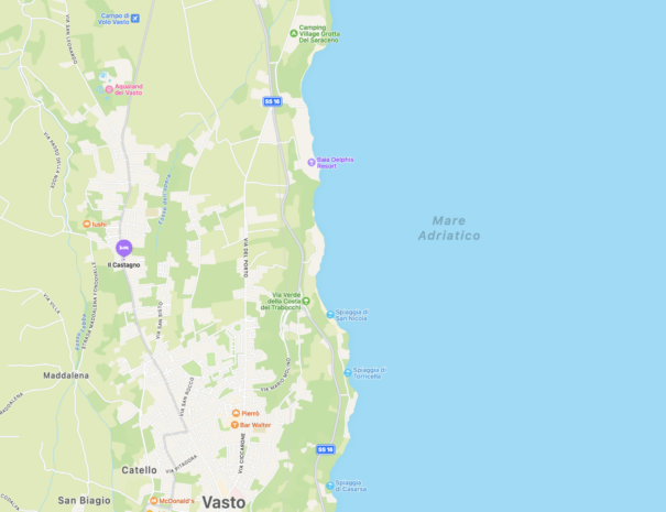 Mappa il castagno vasto appartamenti e B&B